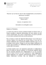 Statement of Switzerland for Working Session 5