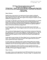 Statement by the Delegation of Canada Working Session 7: Tolerance and Non-Discrimination I, including equality of opportunity for women and men and the implementation of the OSCE Action Plan for the Promotion of Gender Equality