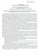 Waiting of Remedy and Reparations towards the Greek-Orthodox Community of the Republic of Turkey at the 50th Anniversary of their Massive Deportation