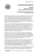 Statement by the United States Mission to the OSCE