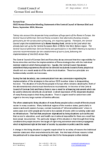 Statement of the Central Council of German Sinti and Roma