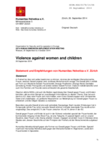 Violence against women and children - Statement by Humanitas Helvetica