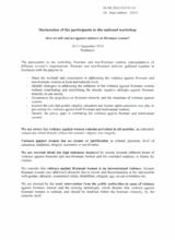 How we talk and act against violence on Rromani women?