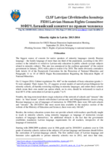 Minority rights in Latvia: 2013-2014