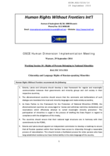 Citizenship and Language Rights of Russian-speaking Minorities in Baltic States