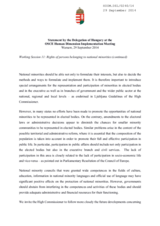 Statement by the Delegation of Hungary at the OSCE Human Dimension Implementation Meeting