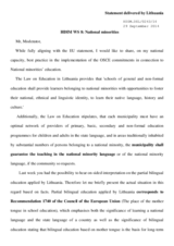 Statement of the delegation of Lithuania