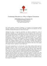 Continuing Education as a Way to Oppose Extremism