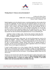 Working Session 13: Tolerance and non-discrimination II