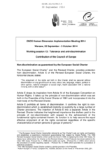 Non-discrimination as guaranteed by the European Social Charter