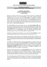 Bosnia and Herzegovina, General Elections, 12 October 2014: Information Sheet Request for Short-Term Observers