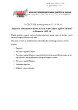 Report on the Situation in the Area of Hate Crimes against Muslims in Russia in 2013-14