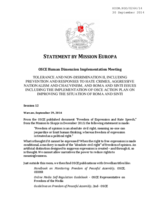 STATEMENT BY MISSION EUROPA