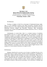 Intervention of the Holy See