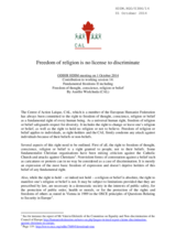 Freedom of religion is no license to discriminate