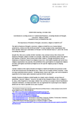 The importance of freedom of thought, conscience, religion or belief for all