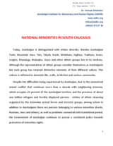 NATIONAL MINORITIES IN SOUTH CAUCASUS