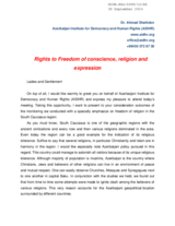 Rights to Freedom of conscience, religion and expression