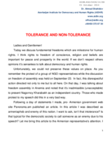 TOLERANCE AND NON-TOLERANCE