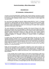 Parliamentary Assembly of the Council of Europe voted down an anti-religious legislation