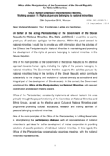Presentation of the Office of the Plenipotentiary of the Government of the Slovak Republic for National Minorities