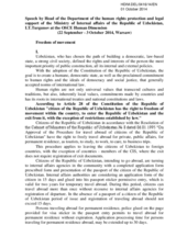 Speech by Head of the Department of the human rights protection and legal support of the Ministry of Internal affairs of the Republic of Uzbekistan, I.T.Turgunov