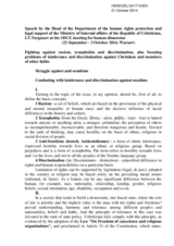 Speech by the Head of the Department of the human rights protection and legal support of the Ministry of Internal affairs of the Republic of Uzbekistan, I.T.Turgunov