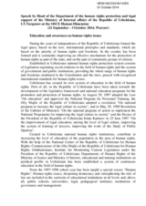 Speech by Head of the Department of the human rights protection and legal support of the Ministry of Internal affairs of the Republic of Uzbekistan, I.T.Turgunov
