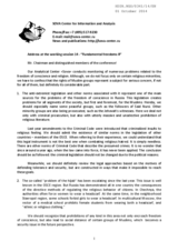 Statement for wession 14 on Freedom of Religion and Belief