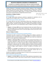 RELIGIOUS FREEDOM CONCERNS IN TURKMENISTAN