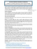 RELIGIOUS FREEDOM CONCERNS IN UZBEKISTAN