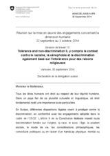 Statement of the Swiss Delegation