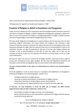 Freedom of Religion or Belief in Kazakhstan and Kyrgyzstan