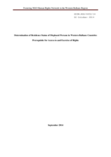 Determination of Residence Status of Displaced Persons in Western Balkans Countries