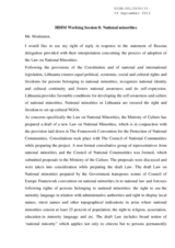 Statement in response to the interventions on Law on National Minorities