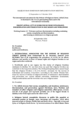 URGENT APPEAL: LET'S US WORK FOR NO MORE INTOLERANCE, DISCRIMINATION AND PERSECUTION IN OSCE REGION AND WORLDWIDE