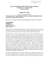 Rapporteur's Report for Working Session 3