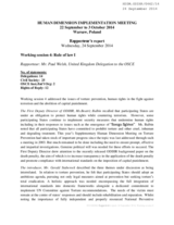 Rapporteur's Report for Working Session 4