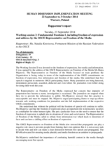 Rapporteur's Reports for Working Session 2