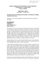 Rapporteur's Reports for Working Session 15