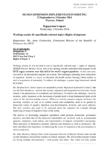 Rapporteur's Reports for Working Session 16