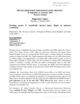 Rapporteur's Reports for Working Session 17