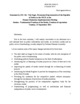 Statement by Permanent Representative, Ambassador Vuk Zugic