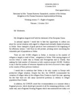 Statement by Mrs Tamara Rastovac Siamashvili, member of Serbian Delegation