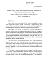 Statement by Snezana Trkulja, Member of Serbian Delegation