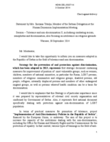 Statement by Mrs Snezana Trkulja, Member of Serbian Delegation