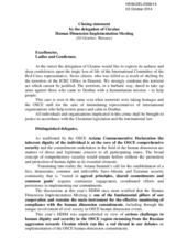 Closing Statement by the Delegation of Ukraine