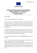 European Union Statement for Working Session 4