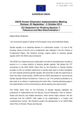 EU Statement for Working Session 7: Tolerance and Non-Discrimination I