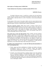 Intervention on Working session 9 by Nesime Salioska from Macedonia, on behalf association ROMA S.O.S.